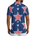 thumbnail image 2 of Men's USA 250th Anniversary Patriotic Stars Polo Shirt American Flag Style Casual Short Sleeve America 250 Merchandise, 2 of 6