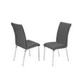 thumbnail image 2 of Dark Gray Faux Leather Chairs with Silver Stainless Steel Base (Set of 2), 2 of 3