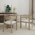 thumbnail image 1 of Noble House Dining Chair Set of 2,Rattan Round Backrest,Beige + Natural Ash, 1 of 8