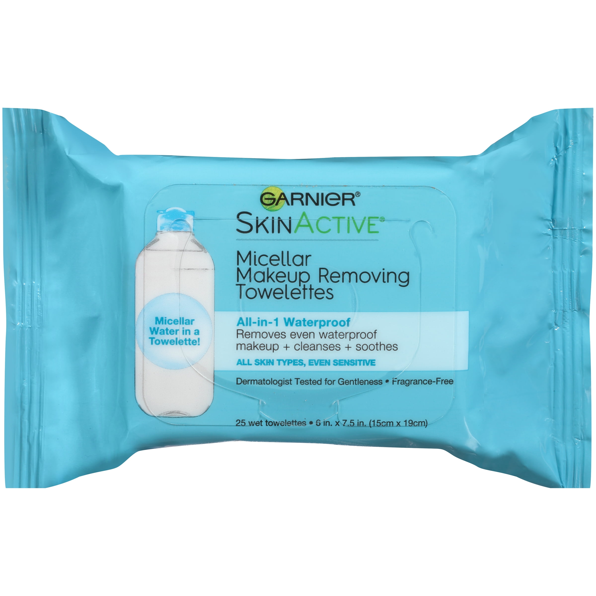 Garnier SkinActive Micellar Waterproof Makeup Remover Wipes, 25 ct