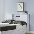 thumbnail image 2 of Smart Home Furniture 2-Shelf Wood Twin Bookcase Headboard in White, 2 of 4