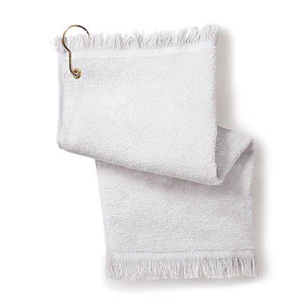 Towels Plus Fringed Fingertip Towel With Corner Grommet And Hook T60G