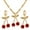 Golden Color Features: Cute, Cherry, Versatile Size Details: Chain Length: 40cm/15.75" (Approx.) Extended Tail Chain Length: 5cm/1.97" (Approx.) Earring Length: 3cm/1.18" (Approx.), variant on Tnobhg 1 Set Necklace Earring Suit Cute Gemstone Cherry Women's Simple Versatile Faux Crystal Necklace Accessories