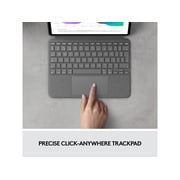 Logitech Combo Touch Backlit Keyboard Case with Trackpad for Pad Pro 11-inch (1st, 2nd, 3rd, 4th gen - 2018, 2020, 2021, 2022) - Oxford Gray