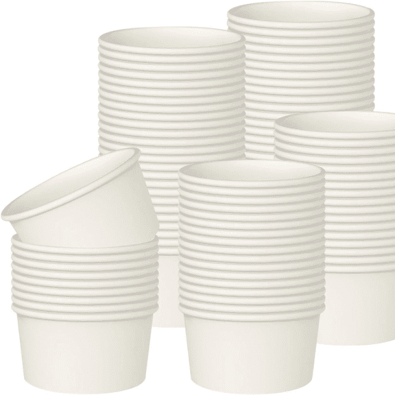 SOPARO 100 PCS 12 Oz Ice Cream Paper Cups, Batch Disposable Solid Color Paper Dessert Bowls for Snacks, Sundaes, Party Giveaways, Ice Cream Bar Supplies Factory (12oz,100 PCS)