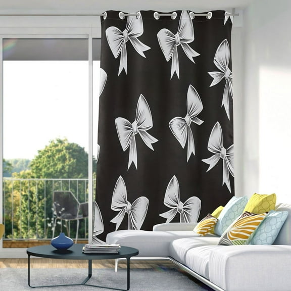 Bow Blackout Curtains 84"x52" Thermal Insulated Curtain 1 Panel