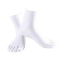thumbnail image 5 of 1Pair Comfy Five Toe Socks Cotton High Crew Sock Athletic Solid Socks White, 5 of 5