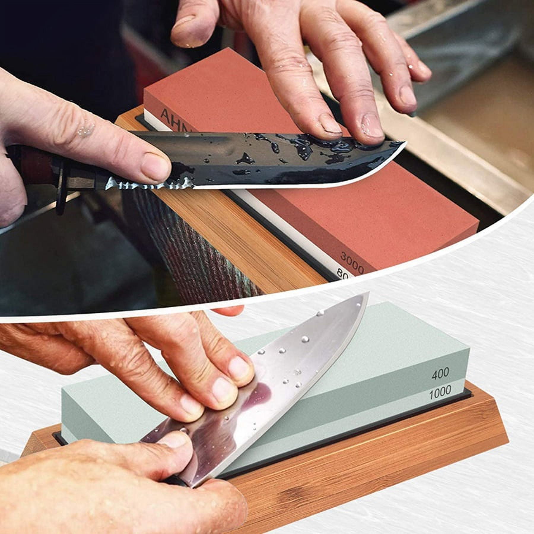 Knife Sharpener 4 Stages Professional Kitchen Sharpening Stone Grinder Knives  Whetstone Tungsten Diamond Ceramic Sharpener Tool ( Material: Whetstone-Electro-Coated+Tungsten  Diamond+Ceramic /Body: PP+TPR)