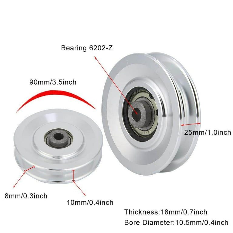 Aluminum Alloy Gym Pulley Wheel - 90mm Or 115mm Diameter, 10.5mm Bore For Home Fitness Machine