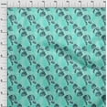 thumbnail image 4 of oneOone Cotton Poplin Aqua Blue Fabric Tropical Leaf Fabric For Sewing Printed Craft Fabric By The Yard 42 Inch Wide, 4 of 5