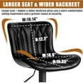 thumbnail image 4 of Kidol & Shellder Black Leather Bar Stools Set of 2 Soft Swivel Counter Stools, 4 of 7
