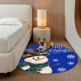thumbnail image 2 of Round Rugs 7Ft, Blue Snowman Christmas Round Area Rug Washable Indoor Throw Carpet, Xmas Snowflake Funny Large Non Slip Circle Rug for Dining Room Playroom Home Decor Aesthetic, 2 of 8