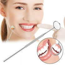 tooloflife Dental Oral Mirror Mouth Inspection Long Handle for Dental Students Dentist Stainless Steel Glass