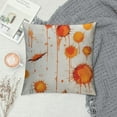 thumbnail image 2 of JEUXUS  Decorative Square Throw Pillow Cover Brushstroke Splashing Close Orange Colours Artwork White Graphics Hot Pattern Red Ink Header Wash Cushion Case for Sofa Bedroom Car, 2 of 5