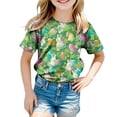 thumbnail image 4 of UngA Girl Easter Shirt Bunny Kids Cute Rabbit Print Tops Tees Funny Short Sleeve Toddler Girl Tshirt (Light Green,4-5 Years), 4 of 6