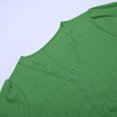 thumbnail image 5 of Pincandy Fashion Women's Summer-Neck Short Sleeve Lace Solid Casual T-shirt Blouse Dressy Casual Henley V-Neck Summer Tops Pleated T-Shirts Loose Fit Tunic Blouses,Green,3XL, 5 of 7