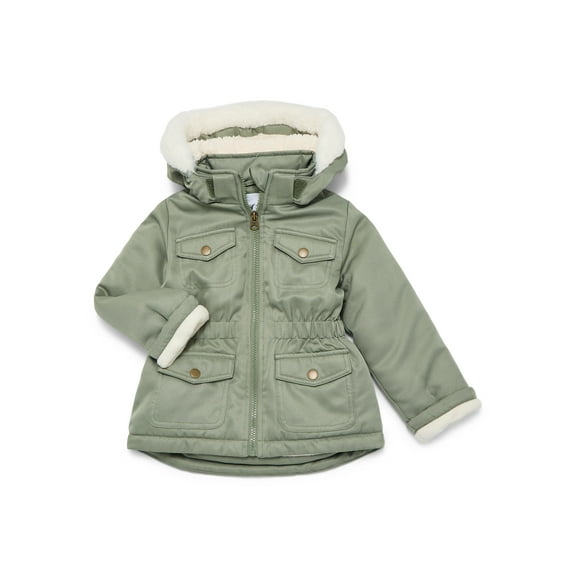 Jessica Simpson Toddler Girls' Cotton Twill Parka, Sizes 2T-5T
