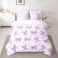 thumbnail image 2 of Feelyou Fashion Princess Bow Bedding Comforter Set 7pcs, Cartoon Bowknot King Bedding Sets, 2 of 8