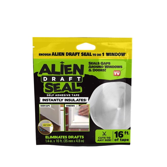 Alien Seal Draft Seal Weatherstrip Window Door Seal Strip Windproof Clear Sealing Tape Self Adhesive Draft Seal Tape, 16FT