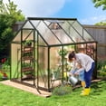 thumbnail image 7 of Polar Aurora 7.5x6 FT Quick Setup Polycarbonate Greenhouse with Roof Vent,Large Aluminum Walk-in Green House for Outdoor Garden Backyard,Black, 7 of 7