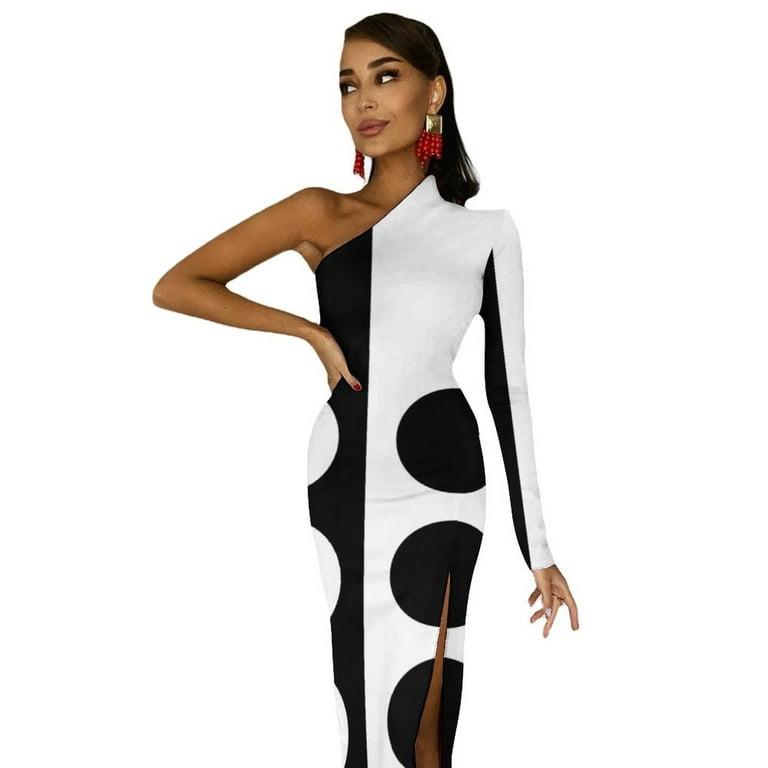 black and white split dress Ava Presley 40127 Prom Dress - White/Black main image 1