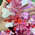 thumbnail image 1 of 1 Strings Total Valentines Heart accents Red Tinsel Garland Decorations, 1 of 4