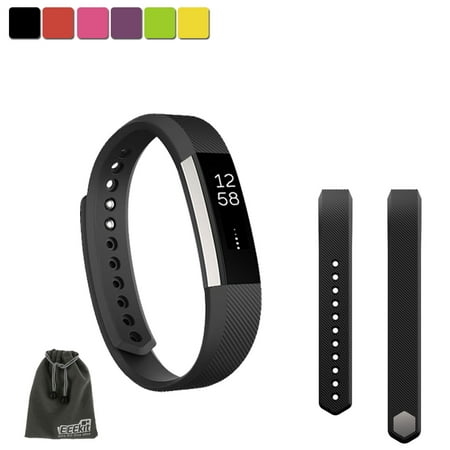 EEEKit SMALL S Size Silicone Replacement Sports Watch Wrist Band Strap w/ Clasp for Fitbit Alta(Black)