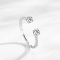 thumbnail image 5 of S925 Sterling Silver Ring for Women with White Gold Finish Simple Geometric Quadrilateral Design Silver Band Ring Gift for Her Everyday Jewelry, 5 of 6