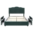 thumbnail image 2 of Furniture of America Alameda Fabric Upholstered Full Bed with Drawers in Green, 2 of 14