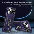 thumbnail image 5 of Allytech iPhone 14 Case with Kickstand, Sliding Camera Lens Protector Rugged Hybrid Military Grade Shockproof Bumper Phone Case for Apple iPhone 14 - Purple, 5 of 10