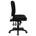 thumbnail image 6 of BizChair Mid-Back Black Fabric Multifunction Swivel Ergonomic Task Office Chair with Pillow Top Cushioning, 6 of 8