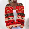 thumbnail image 2 of QATAINLAV Tunic Sweaters for Woman Christmas Casual Button Up Knitted Cardigans Open Front Long Sleeve Cute Sweater Tops, Red, XXXXL, 2 of 6