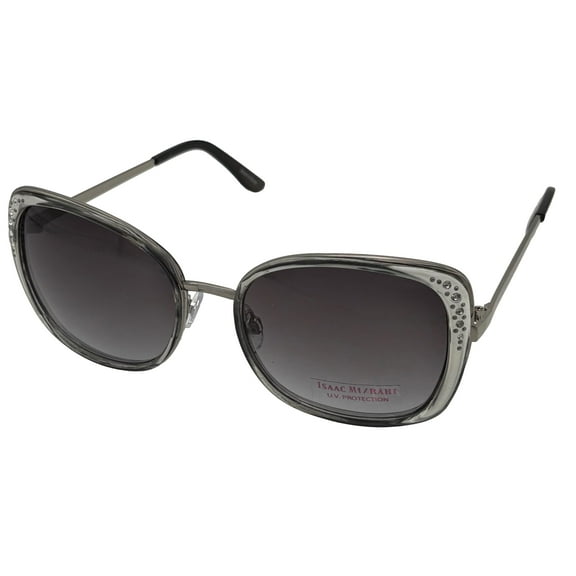 Isaac Mizrahi Womens Crystal Grey Square Plastic Sunglass IM31253 GR