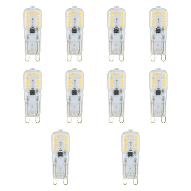 Bombillas LED G9 Yinane 10 bombillas para iluminación de candelabros Luz blanca 6000K 3 W