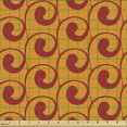 thumbnail image 2 of Geometrical Fabric by the Yard, Abstract Illustration Repetitive Floral Swirls Shapes Modern Art, Decorative Upholstery Fabric for Chairs & Home Accents, Marigold and Raspberry by Ambesonne, 2 of 5