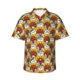 thumbnail image 2 of Xecao Cartoon Sunflowers print Hawaiian shirt - a stylish short-sleeve button-down for men, perfect for casual beach and tropical outings., 2 of 9