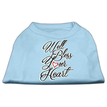 Mirage Pet Well Bless Your Heart Screen Print Dog Shirt, Baby Blue - Extra Large 16