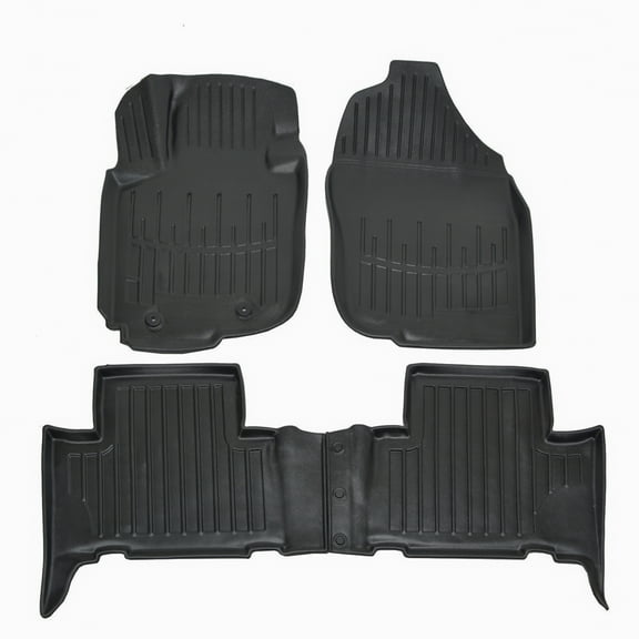 3D Floor Mats for 2006-2012 Toyota RAV4 Heavy Duty, Custom Fit, All Weather Liner Front & 2nd Row Full Set Rubber, Black