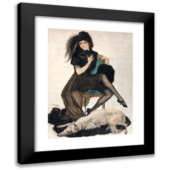 Carl Link 12x14 Black Modern Framed Museum Art Print Titled - Posing (1920)