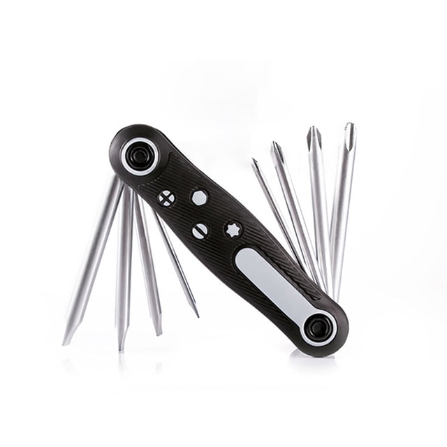 Viccilley Juego de destornilladores plegables multifunción 8 en 1 Kit de puntas de destornillador hexagonal ranurado mini Phillips para reparaciones en el hogar y aplicaciones generales(Phillips ranur