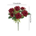 thumbnail image 3 of Luxcidy 7Heads 12 Inch Artificial Rose Bouquet, Silk Roses Flowers Bunches, Fake Roses for Wedding Bridal Home Office Garden Parties Decor (Red), 3 of 6
