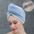 thumbnail image 4 of Yuarrent Gorro de secado instantáneo de terciopelo Coral suave, gorro de baño para el cuidado del cabello rizado de microfibra, gorro de Juegos de accesorios de baño No.04, 4 of 6
