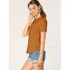 thumbnail image 4 of Camisa De Manga Corta Allegra K Suave Con Botones Y Cuello Peter Pan Naranja quemada S, 4 of 6