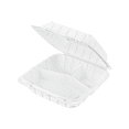 thumbnail image 6 of Karat Earth [200pcs - 8x8] 3 compartment Mineral Filled PP Hinged Container - White, 6 of 9