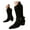 Black, variant on Women's Suede Studded Mid-Calf Boots Pointed Toe Pull-On Block Heel with Buckle Wide Calf Fashion Western Boots