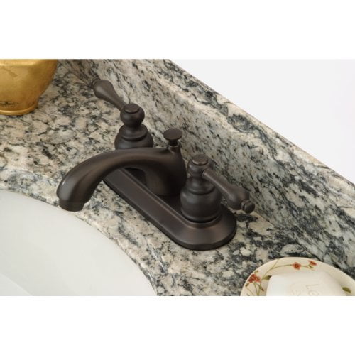 Kingston Brass KB2605AL Two Handle 4 in. Centerset Lavatory Faucet with Retail Pop-up