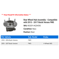 thumbnail image 2 of Rear Wheel Hub Assembly - Compatible with 2013 - 2017 Buick Verano FWD 2014 2015 2016, 2 of 2