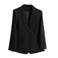 thumbnail image 2 of uublik Womens Blazers Dressy Casual Work Office Blazer Stretch Lapel Collar Long Sleeve Jacket Suit Blazer Black Clothes, 2 of 5
