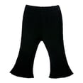 thumbnail image 3 of UJNDER Toddler Kids Baby Girl Knitted Ribbed Flared Stretchy Casual Solid Color Outfit Wear Comfortable Trousers Pants Girls Pants,Black,3-6 Months, 3 of 3