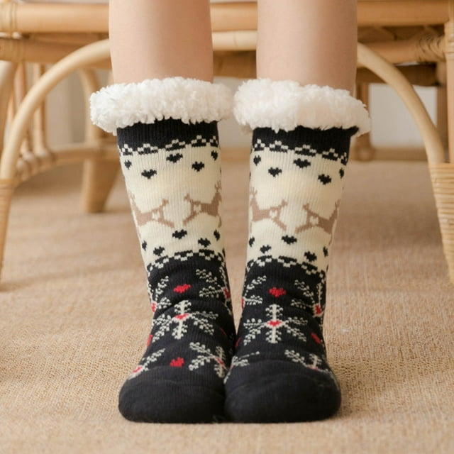 Womens Slipper Fuzzy Socks Non Slip Winter Warm Soft Fluffy Cozy Fleece Lining Home Socks,Color18
